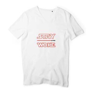 T-shirt Homme Col V 100% Coton BIO Stay Woke