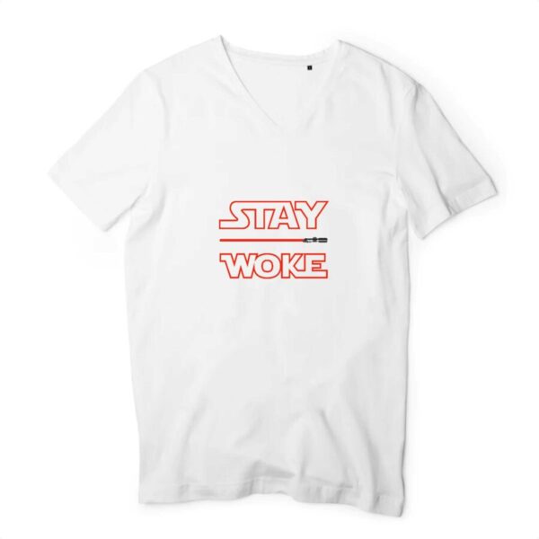 T-shirt Homme Col V 100% Coton BIO Stay Woke