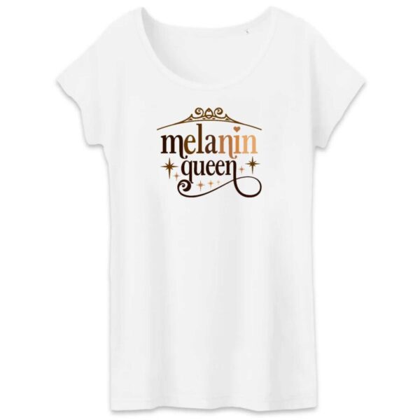 T-shirt Femme 100% Coton BIO Melanin Queen and Stars TW