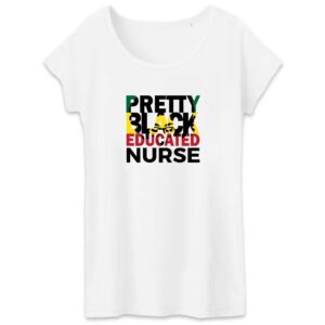 T-shirt Femme 100% Coton BIO Infirmière Noire TW