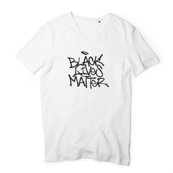 T-shirt Homme Col V Black Lives Matter Tag