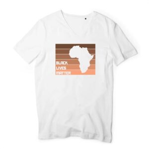 T-shirt Homme Col V 100% Coton BIO Black Lives Matter Africa