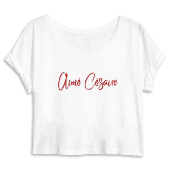 Crop Top Femme 100% Coton Bio Aimé Césaire Signature