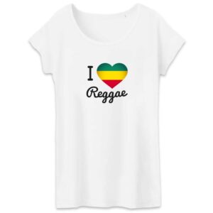 T-shirt Femme 100% Coton BIO I Love Reggae TW