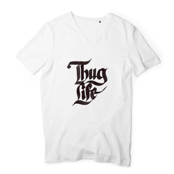 T-shirt Homme Col V 100% Coton Bio Thug Life Graph