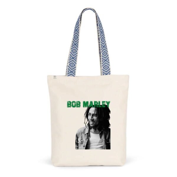 Tote Bag Coton BIO Bob Marley Green