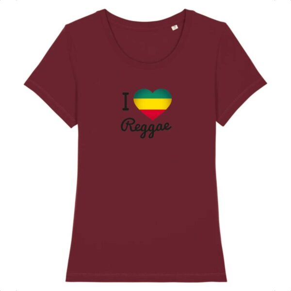 T-shirt Femme 100% Coton BIO I Love Reggae
