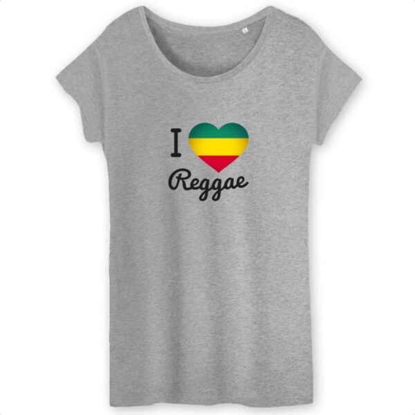 T-shirt Femme 100% Coton BIO I Love Reggae TW