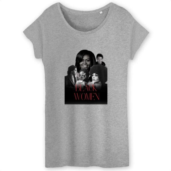 T-shirt Femme 100% Coton Bio Black Women TW