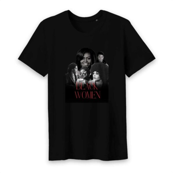 T-shirt Homme Col rond 100% Coton Bio Black Women