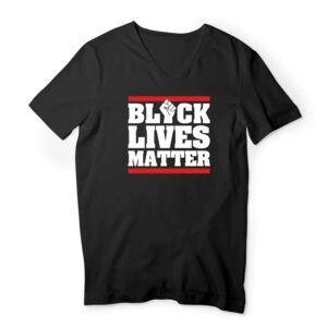 T-shirt Homme Col V 100% Coton BIO Black Lives Matter Classique