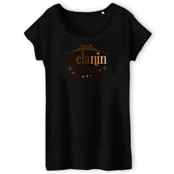 T-shirt Femme 100% Coton BIO Melanin Queen and Stars TW