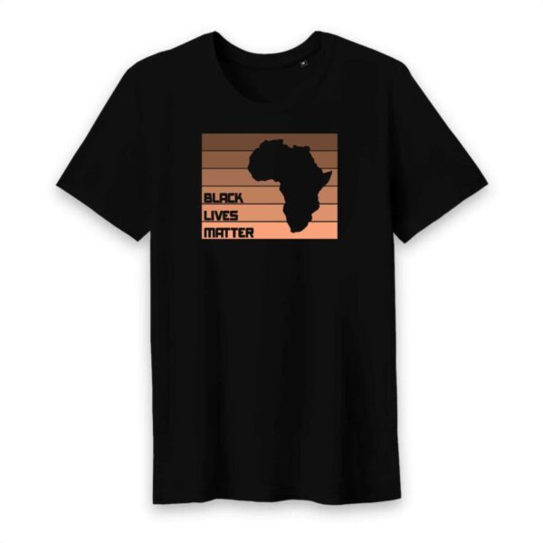 T-shirt Homme Col rond 100% Coton BIO Black Lives Matter Africa