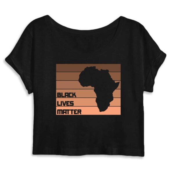 Crop Top Femme 100% Coton BIO Black Lives Matter Africa