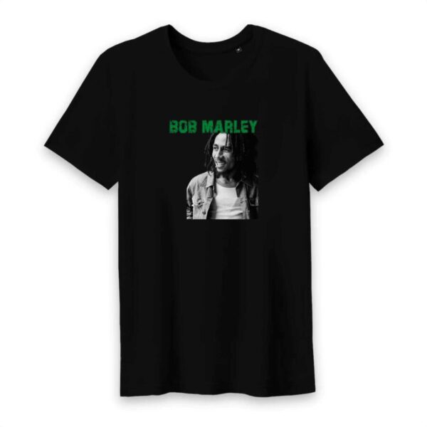 T-shirt Homme Col rond 100% Coton BIO Bob Marley Green