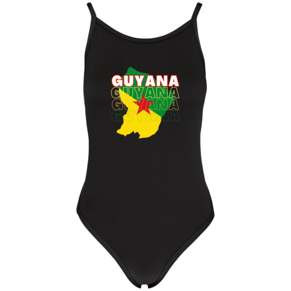 Maillot de bain Femme ouverture dos en V drapeau de la Guyane