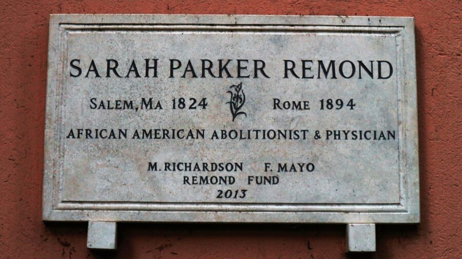 Sarah Parker Remonds memorial plaque
