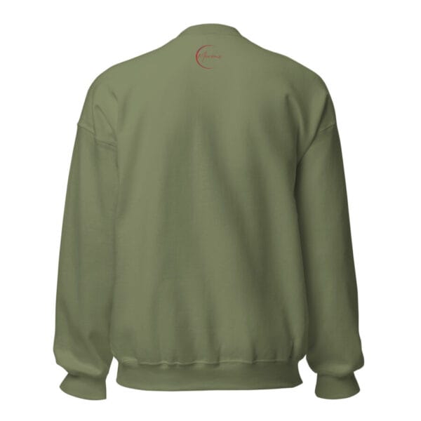 unisex crew neck sweatshirt military green back 66265f779aa74