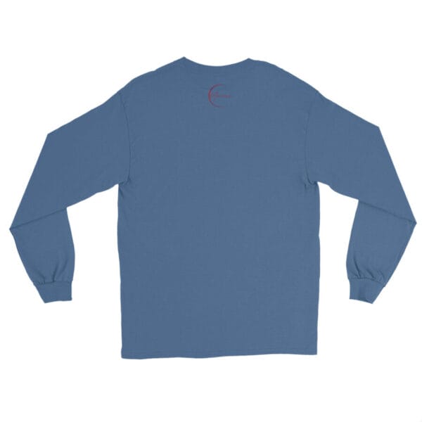 mens long sleeve shirt indigo blue back 663290345d421