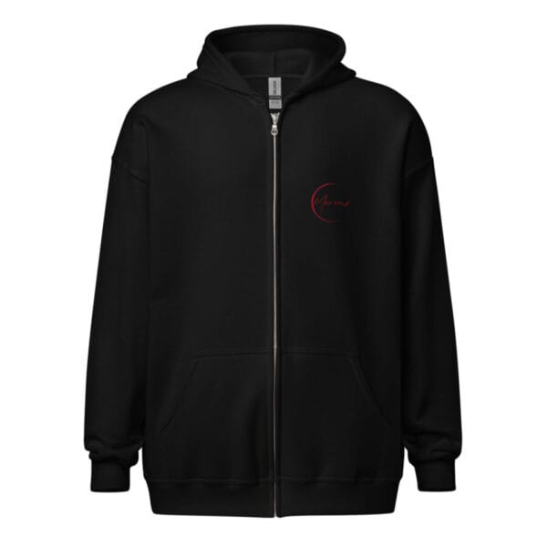 unisex heavy blend zip hoodie black front 66327451eac22