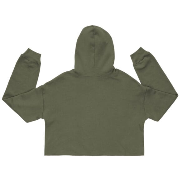 womens cropped hoodie military green back 664b905127c4b